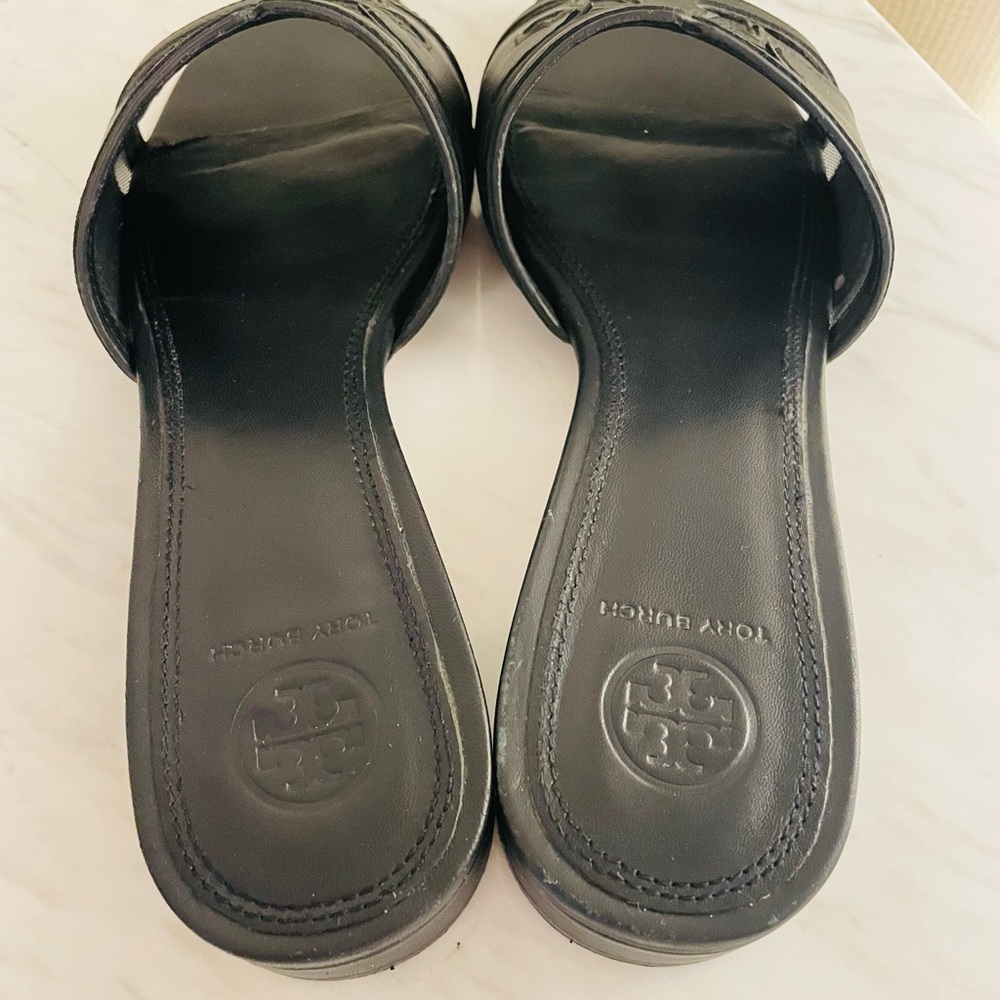 Tory Burch Stitched Logo 30MM Slide, Sz 7.5 - Picture 7 of 10